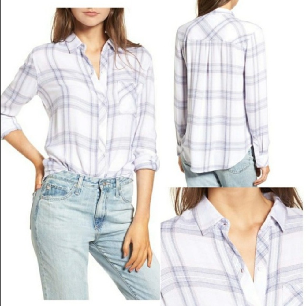 Rails Hunter Check Flannel Shirt in Blush Patriot - Picture 7 of 8